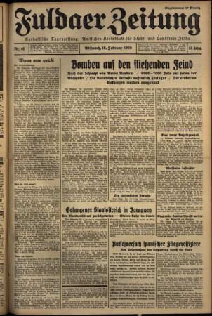Erste Ausgabe vom Mittwoch, den 19. Februar 1936.