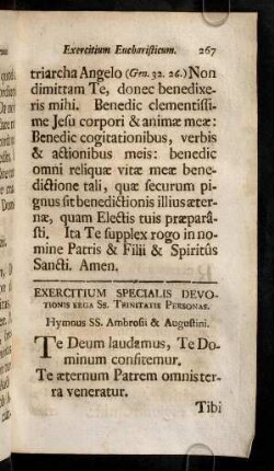 267-300, Exercitium Specialis Devotionis erga Ss. Trinitatis Personas