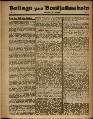 Zweite Ausgabe vom Sonntag, den 04. Januar 1931.