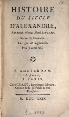 Histoire du siècle d'Alexandre