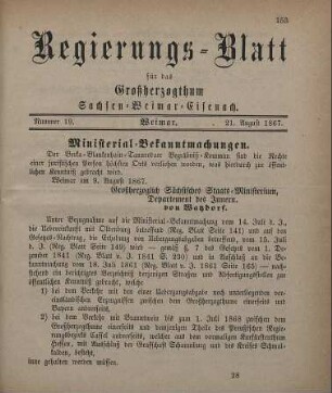 Nr. 19 : 21. August 1867