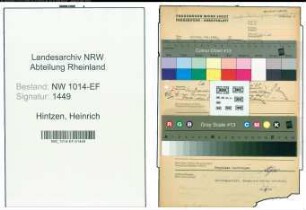Entnazifizierung Heinrich Hintzen , geb. 00.00.0000 ()