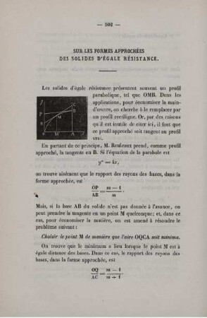 Sur formes approchées des solides d´égale résistance.
