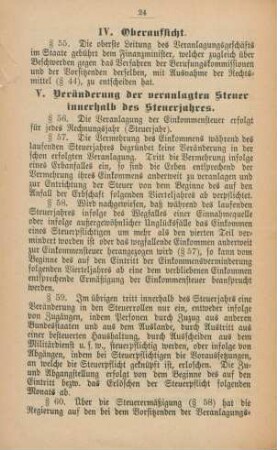 IV. Oberaufsicht