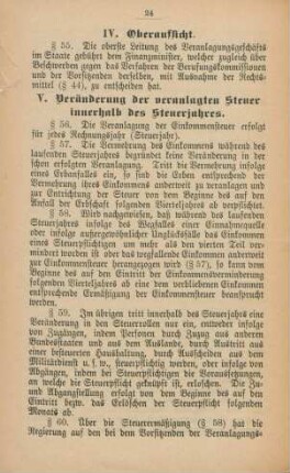 IV. Oberaufsicht