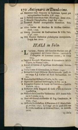 170-173, Itali in Folio.