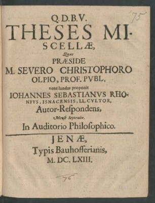 Theses Miscellae