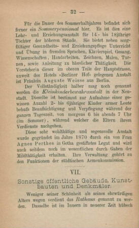 VII. Sonstige öffentliche Gebäude, Kunstbauten und Denkmäler
