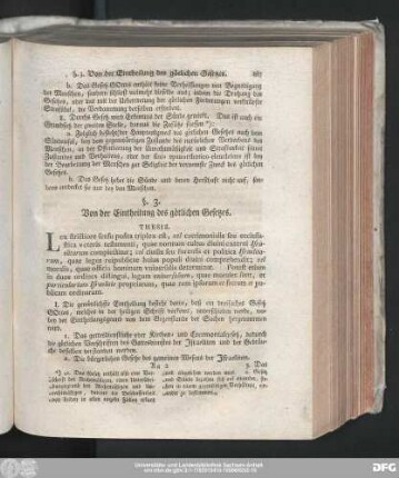 §. 3. Von der Eintheilung des götlichen Gesetzes.