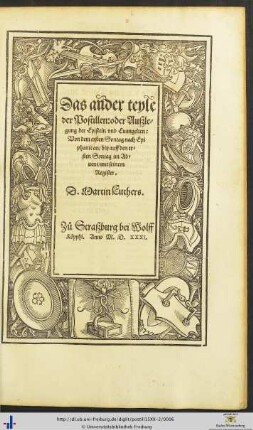 Von dem ersten Sontag nach Epiphanie an biß auff den ersten Sontag im Advent: Postill oder Außlegungen der Evangelien und Episteln nach der Zeyt und der heyligen Fest durchs gantz Jar