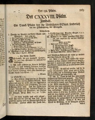 1163-1168, Der CXXXVIII. Psalm