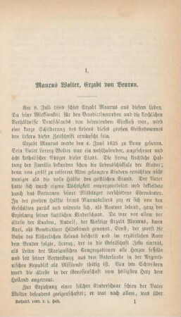 1-13 Maurus Wolter, Erzabt von Beuron : I.