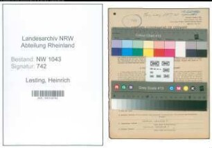 Entnazifizierung Heinrich Lesting , geb. 07.08.1913 (Landwirt)