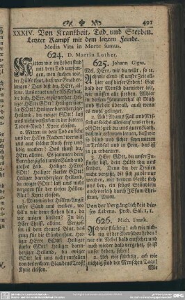 XXXIV. Von Krankheit, Tod und Sterben