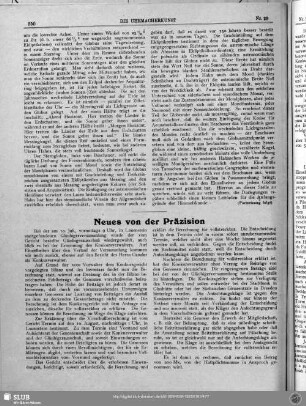 Neues von der Präzision
