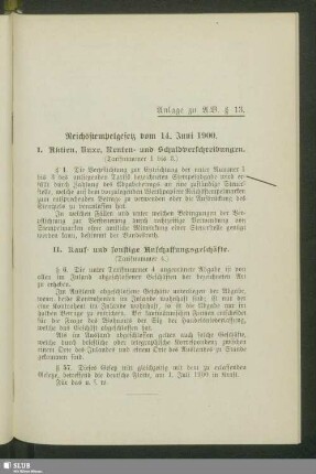 Anlage zu A.B. § 13