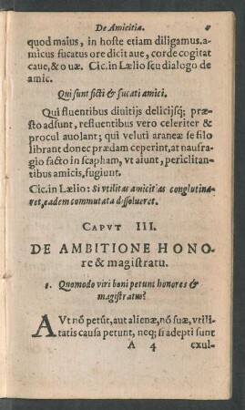 Caput III. De Ambitione Honore & magistratu.