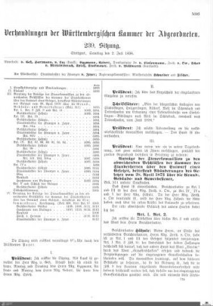 239. Sitzung, Stuttgart, 2.7.1898
