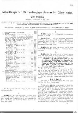 239. Sitzung, Stuttgart, 2.7.1898