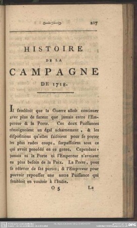 Histoire De La Campagne De 1718