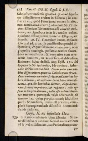 438-448, 289. I. Ratione infinitatis ipsius Essentiae ...