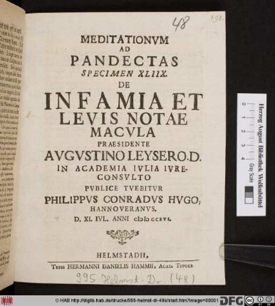 De Infamia Et Levis Notae Macvla