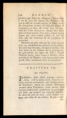 Chapitre VII. Des Prophétes
