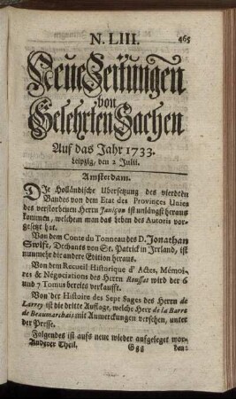 N. LIII. Leipzig, den 2 Julii. - N. LXI. Leipzig, den 30 Julii.