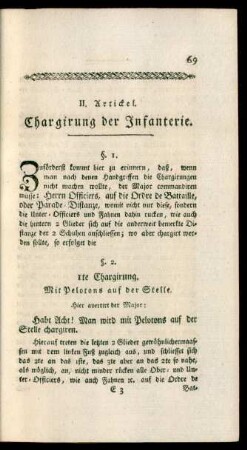 II. Artickel. Chargirung der Infanterie