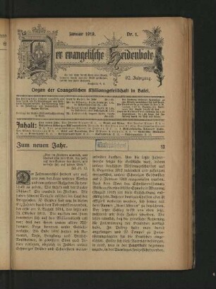 Januar 1919. Nr. 1.