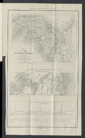 Coupe verticale de l'isthme sur le tracé du canal.