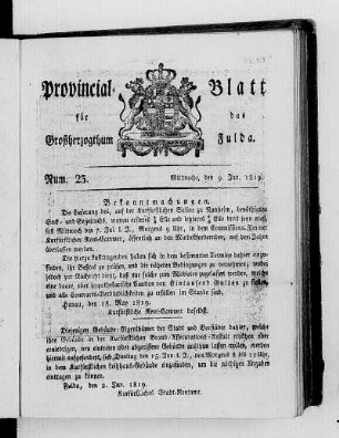 Num. 23, Ausgabe vom 9. Juni 1819