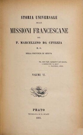Storia universale delle Missioni Francescane, 6
