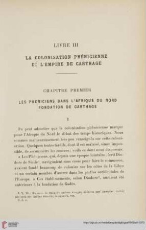 Livre III: La colonisation phénicienne et l'empire de Carthage