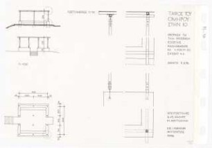 Homers Grab, Ios: Entwurf A. Schnitte, Grundriss 1:100, Details 1:20, 1:10
