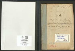 Wälderdepartement: Verpflegung Herzoglich Mecklenburg–Schwerin’scher Truppen pro Januar ad incl. Mai 1816