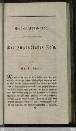 Erster Abschnitt. Die Jugendjahre Jesu