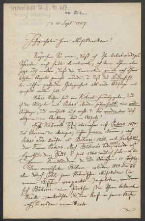 Brief an Friedrich Wilhelm Jähns : 10.09.1867