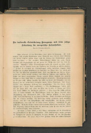 Die kulturelle Entwickelung Paraguays und seine jetzige Bedeutung für europäische Kolonisation.