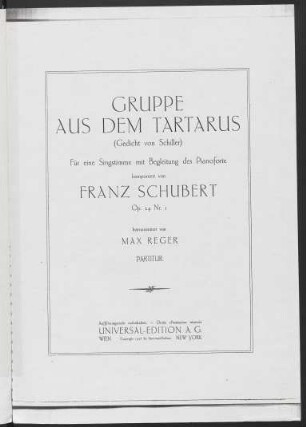 Gruppe aus dem Tartarus : für eine Singstimme mit Begleitung des Pianoforte : Op. 24 Nr. 1