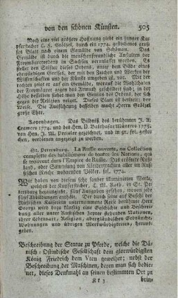 Beschreibung der Statue zu Pferde, welche die Dänisch-Ostindische Gesellschaft dem glorwürdigsten König Friedrich dem Vten geweihet.
