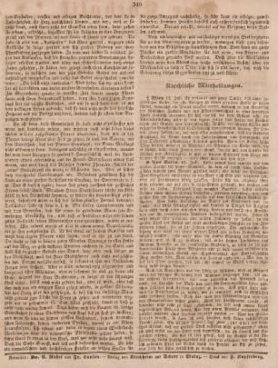340 Kirchliche Mittheilungen