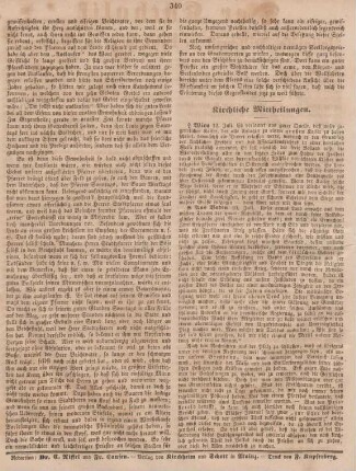 340 Kirchliche Mittheilungen