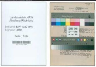 Entnazifizierung Fritz Zeiler , geb. 19.07.1896 (Steuersekretaer)