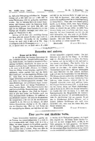 Homerica und anderes