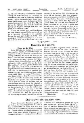 Homerica und anderes