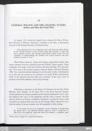 11 General Wilson And The Channel Tunnel before and after the Great War