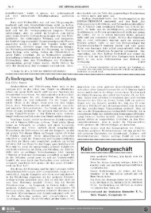 Zylindergang bei Armbanduhren