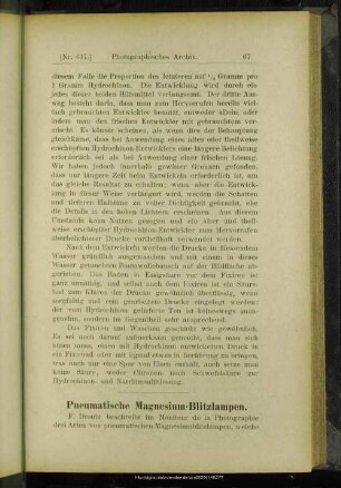 Pneumatische Magnesium-Blitzlampen
