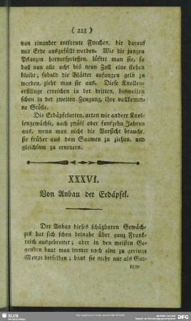 XXXVI. Von Anbau der Erdäpfel